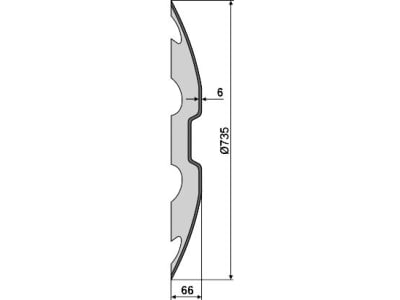 NIAUX 200 Eggenscheibe 735 x 6 mm, LK 195 mm, gewölbt, gezahnt, für Lemken, 31-0961