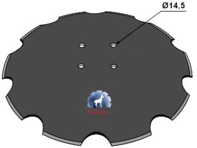 NIAUX 200 Eggenscheibe 560 x 4,3 mm, LK 99 mm, gewölbt, gezahnt, für Quivogne, 31-0599