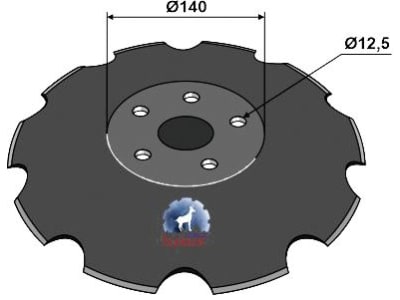 Industriehof® Eggenscheibe 510 x 5 mm, LK 140 mm, gewölbt, gezahnt, für Väderstad, 31-1005