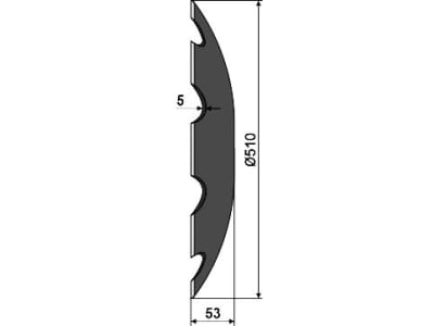 NIAUX 200 Eggenscheibe 510 x 5 mm, LK 98 mm, gewölbt, gezahnt, für Samson, 31-0981