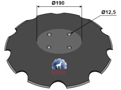 NIAUX 200 Eggenscheibe 580 x 5 mm, LK 110 mm, gewölbt, gezahnt, flacher Ansatz, für Pöttinger, 31-1020