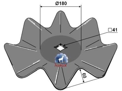 NIAUX 200 Eggenscheibe 560 x 5 mm, ZB Vierkant, 41 x 41 mm, gewellt, für universal, 31-456040