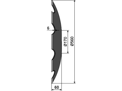 NIAUX 200 Eggenscheibe 560 x 6 mm, LK 98 mm, gewölbt, gezahnt, flacher Ansatz, für Farmet Triton, 31-0914 NIAUX 200 Eggenscheibe 560 x 6 mm, LK 98 mm, gewölbt, gezahnt, flacher Ansatz, für Farmet Triton, 31-0914