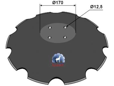 NIAUX 200 Eggenscheibe 620 x 6 mm, LK 98 mm, gewölbt, gezahnt, flacher Ansatz, für Köckerling, 31-0635