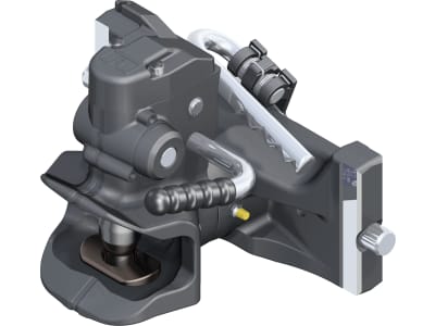 Rockinger Zugmaul "RO865D", automatisch ohne Sicherheitssensor, mit Adapterplatte, 312/22/30 mm, Fendt grau, Ø Bolzen 38 mm, für Traktor mit Anhängebock, RO865D1239D
