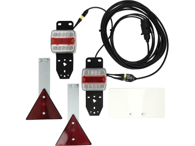 LED-Rückleuchtensatz mit Blink-, Brems-, Schluss- und Kennzeichenlicht, ohne Steckdose und Schlagschutz LED-Rückleuchtensatz mit Blink-, Brems-, Schluss- und Kennzeichenlicht, ohne Steckdose und Schlagschutz