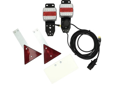 LED-Rückleuchtensatz mit Blink-, Brems-, Schluss- und Kennzeichenlicht, mit Steckdose, ohne Schlagschutz LED-Rückleuchtensatz mit Blink-, Brems-, Schluss- und Kennzeichenlicht, mit Steckdose, ohne Schlagschutz