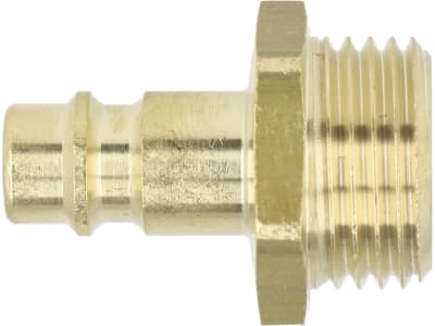 Druckluftstecker R 1/2" AG, NW 7,2 mm, Messing, Abdichtung durch PVC-Dichtring