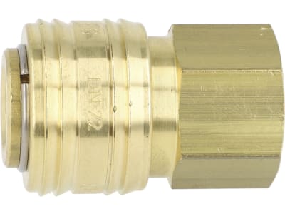 Druckluftmuffe R 1/4" IG, NW 7,2 mm, Messing, Ventilart einseitig absperrend