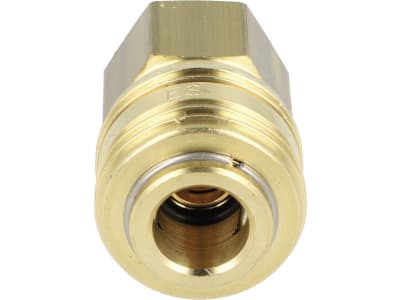 Druckluftmuffe R 1/4" IG, NW 7,2 mm, Messing, Ventilart einseitig absperrend