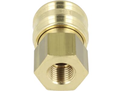 Druckluftmuffe R 1/4" IG, NW 7,2 mm, Messing, Ventilart einseitig absperrend