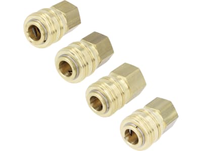 Druckluftmuffe mit Innengewinde, NW 7,2 mm, Messing, Ventilart einseitig absperrend Druckluftmuffe mit Innengewinde, NW 7,2 mm, Messing, Ventilart einseitig absperrend