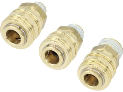 Druckluftmuffe mit Außengewinde, NW 7,2 mm, Messing, Gewinde Loctite-beschichtet Druckluftmuffe mit Außengewinde, NW 7,2 mm, Messing, Gewinde Loctite-beschichtet