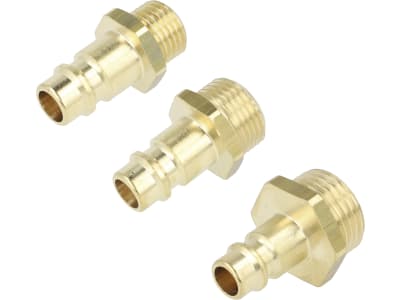 Druckluftstecker mit Außengewinde, NW 7,2 mm, Messing, Abdichtung durch PVC-Dichtring Druckluftstecker mit Außengewinde, NW 7,2 mm, Messing, Abdichtung durch PVC-Dichtring