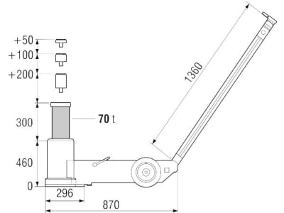KUNZER Rangierwagenheber 70 t, 1-stufig, lufthydraulisch, für Fahrzeuge mit einer Bodenfreiheit ab 460 mm, AJ-70T1NH KUNZER Rangierwagenheber 70 t, 1-stufig, lufthydraulisch, für Fahrzeuge mit einer Bodenfreiheit ab 460 mm, AJ-70T1NH