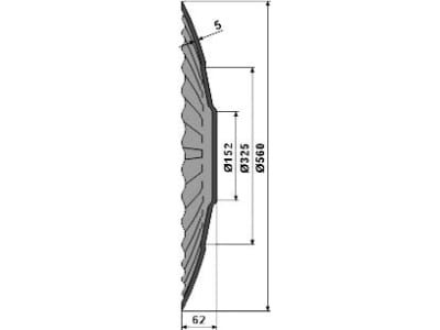 NIAUX 200 Eggenscheibe 560 x 5 mm, LK 80/110 mm, gewölbt, gewellt, gezahnt, für Agrisem, 31-1028 NIAUX 200 Eggenscheibe 560 x 5 mm, LK 80/110 mm, gewölbt, gewellt, gezahnt, für Agrisem, 31-1028