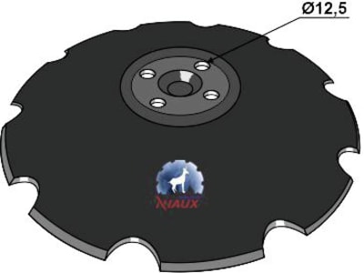 NIAUX 200 Eggenscheibe 470 x 5 mm, LK 98 mm, gewölbt, gezahnt, für Scheibenegge Väderstad, 31-0970 NIAUX 200 Eggenscheibe 470 x 5 mm, LK 98 mm, gewölbt, gezahnt, für Scheibenegge Väderstad, 31-0970