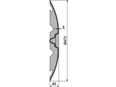 NIAUX 200 Eggenscheibe 470 x 5 mm, LK 98 mm, gewölbt, gezahnt, für Scheibenegge Väderstad, 31-0970