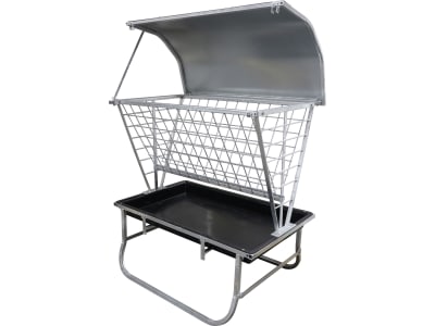 KERBL Heuraufe 115 x 131,5 x 81 cm mit Dach, Metall feuerverzinkt, für Kälber, Ziegen, Schafe und Wild, kleine Ballen und loses Heu, 291347