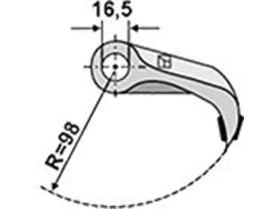 Industriehof® Hammerschlegel Arbeitsbreite 137 mm, Bohrung 16,5 mm, Einbaumaß 40 mm, für Mulchgerät Berti, Girax, Herder, Müthing, 63-RM-30-PTA