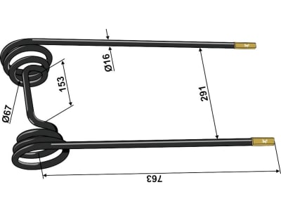 Industriehof® Strohstriegelzinken 763 x 291 x 16 mm, für Strohstriegel Bednar, Strom, 101.EXT-1101