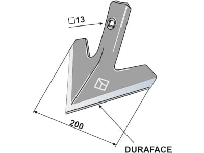 Industriehof® Gänsefußschar 200 x 6 mm mit  Duraface-Beschichtung, für Gruber Kuhn, 101.IND-2688.D