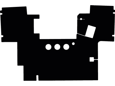 Fußmatte Gummi schwarz, nicht gekettelt, für Renault Traktor 951 – 1181, Bj. 74 – 88