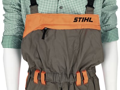 STIHL Schnittschutz-Latzhose "Function Ergo" olivgrün; warnorange; schwarz Schnittschutzklasse 1 (20 m/s)