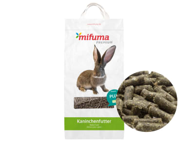 Mifuma Premium Plus Kaninchenfutter für mittelgroße Kaninchenrassen und große Rassen in Zuchtruhe Pellet 5 kg Sack