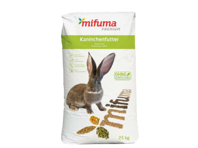 Mifuma Premium Plus Kaninchenfutter für mittelgroße Kaninchenrassen und große Rassen in Zuchtruhe Pellet 25 kg Sack