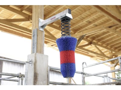 HappyCow Kuhbürste "FlexiSwing" 435 x 1.510 x 1.015 mm, Borstenbesatz PP (Polypropylen), rot/blau, für Rinder und Pferde, 18670