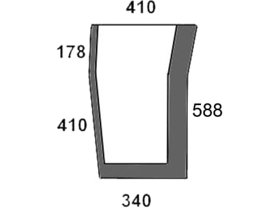 Türscheibe, grün, rechts, geklebt, Siebdruck für Massey Ferguson 4000