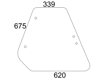 Seitenscheibe, klar, neue Ausführung, für Fiat -88, -90, 580, 680, 780, 880, 980, Kabine CS 14; CS 15; CS 16; CS 17; CS 18; CS 19