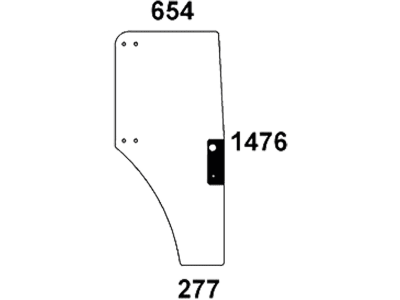 Türscheibe, grün, rechts, Siebdruck für John Deere 5300, 5400, 5500, 5310, 5410, 5510