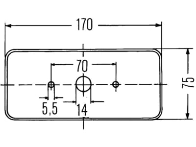 Hella® Schlussleuchte eckig, rechts, 170 x 75 x 62 mm, P21W / R10W, Schlusslicht; Bremslicht; Blinklicht, 2SD 002 582-021