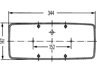 Hella® Schlussleuchte quadratisch, links/rechts, 344 x 147 x 72 mm, P21W; R10W, Schlusslicht; Bremslicht; Blinklicht Hella® Schlussleuchte quadratisch, links/rechts, 344 x 147 x 72 mm, P21W; R10W, Schlusslicht; Bremslicht; Blinklicht