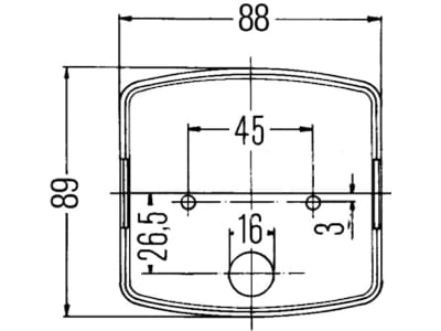 Hella® Schlussleuchte eckig, links, 95 x 90 x 54,5 mm, P21W; R10W, Schlusslicht; Bremslicht; Blinklicht, 2SD 002 776-231