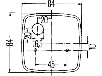 Hella® Schlussleuchte eckig, links/rechts, 84 x 84 x 51 mm, C5W, Schlusslicht, 2SA 003 014-051