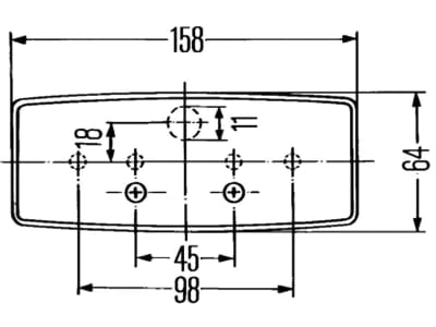 Hella® Schlussleuchte eckig, links, 158 x 64 x 51 mm, P21W; R10W, Schlusslicht; Bremslicht; Blinklicht, 2SD 003 184-031