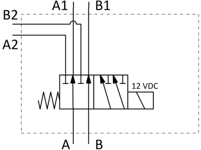 6/2-Wegeventil "TB", 12 V DC, G 1/2", 60 l/min