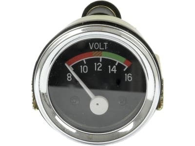 Voltmeter Ø 46/52 mm, 8 bis 16 V, für Landini 5830, 6030, Massey Ferguson 230, 240, 243, 250, 253, 263 Voltmeter Ø 46/52 mm, 8 bis 16 V, für Landini 5830, 6030, Massey Ferguson 230, 240, 243, 250, 253, 263