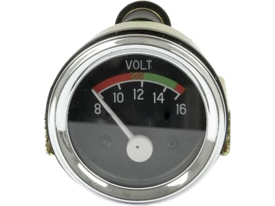 Voltmeter Ø 46/52 mm, 8 bis 16 V, für Landini 5830, 6030, Massey Ferguson 230, 240, 243, 250, 253, 263