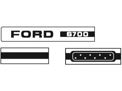 Aufklebersatz "Ford 6700" für Ford New Holland, Vergl. Nr. Ford New Holland: 83928531, EBPN16605G Aufklebersatz "Ford 6700" für Ford New Holland, Vergl. Nr. Ford New Holland: 83928531, EBPN16605G