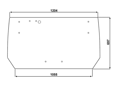 Heckscheibe, grün, 4-Loch-Befestigung, für Zetor 5321, 5341, 6321, 4341, 7321, 7341, Kabine Proxima