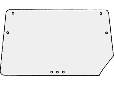 Heckscheibe, klar, 2-Loch-Befestigung, mit Gerätedreieck, für Deutz-Fahr DX, Kabine DX