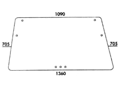 Heckscheibe, klar, 2-Loch-Befestigung, ausstellbar, für Deutz-Fahr DX