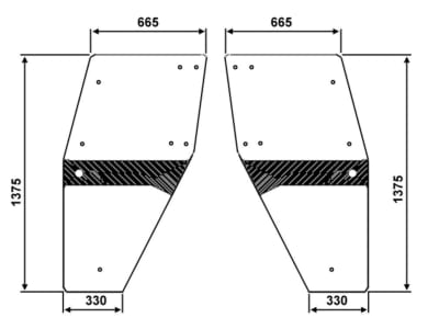 Türscheibe links/rechts Siebdruck, neue Ausführung mit 4 Scharnierbohrungen, für Deutz-Fahr DX 4, DX 6, DX 7, DX 8