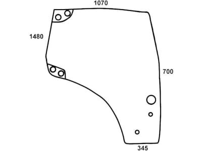 Türscheibe grün, rechts, für Case IH MXU, Maxxum, Puma, Ford New Holland TSA, Steyr Profi