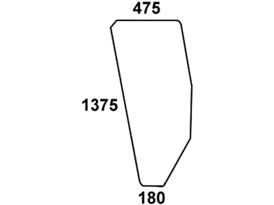 Türscheibe, klar, links, für Fiat -88, -90, 580, 680, 780, 880, 980, Kabine Komfort; CS 14; CS 15; CS 16; CS 17; CS 18; CS 19