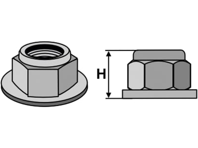 Industriehof® Bundmutter M 12 x 1,75 - 8.8, Höhe 16 mm, selbstsichernd, Polystop, 51-1022